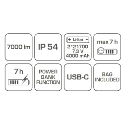 NAŚWIETLACZ 7000 lm NA STATYWIE 150 cm + TORBA